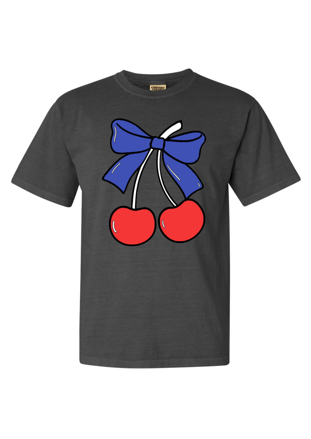 red+blue cherry t-shirt.