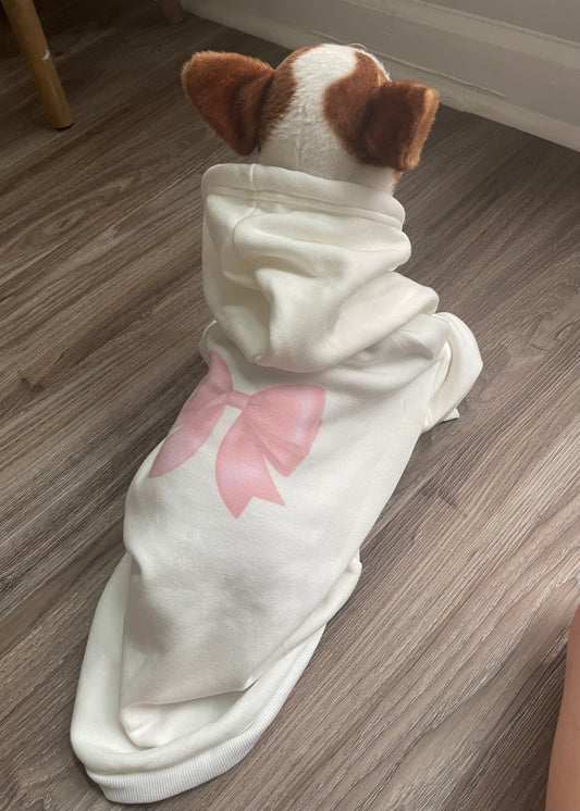 bow dog hoodie