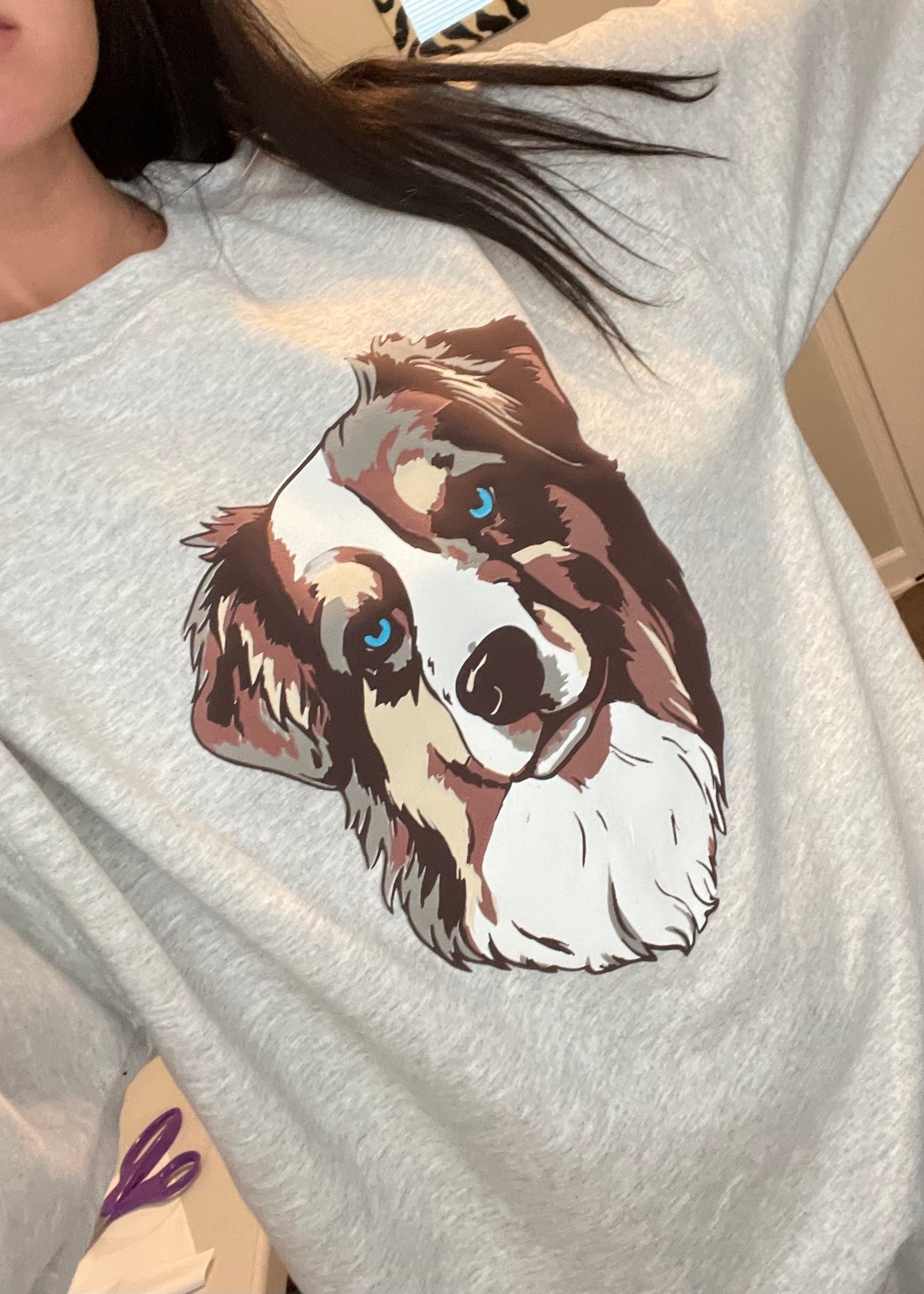 custom puffy dog crewneck sweatshirt