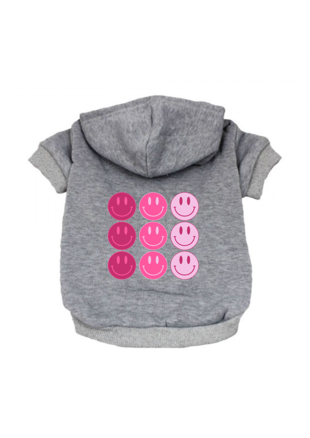 pink smiley dog hoodie