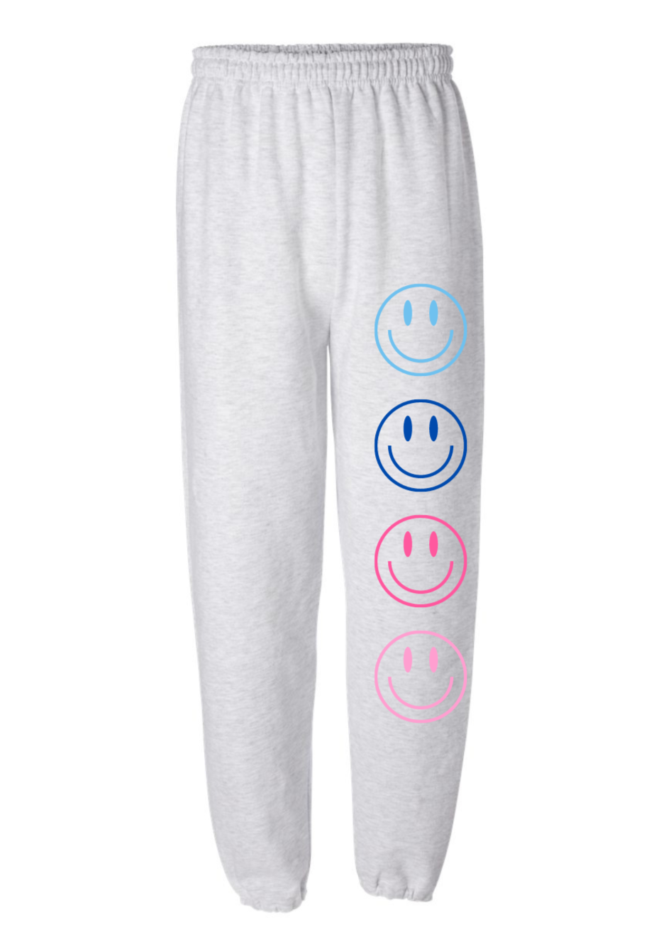 grey+pink smiley jogger style sweatpants